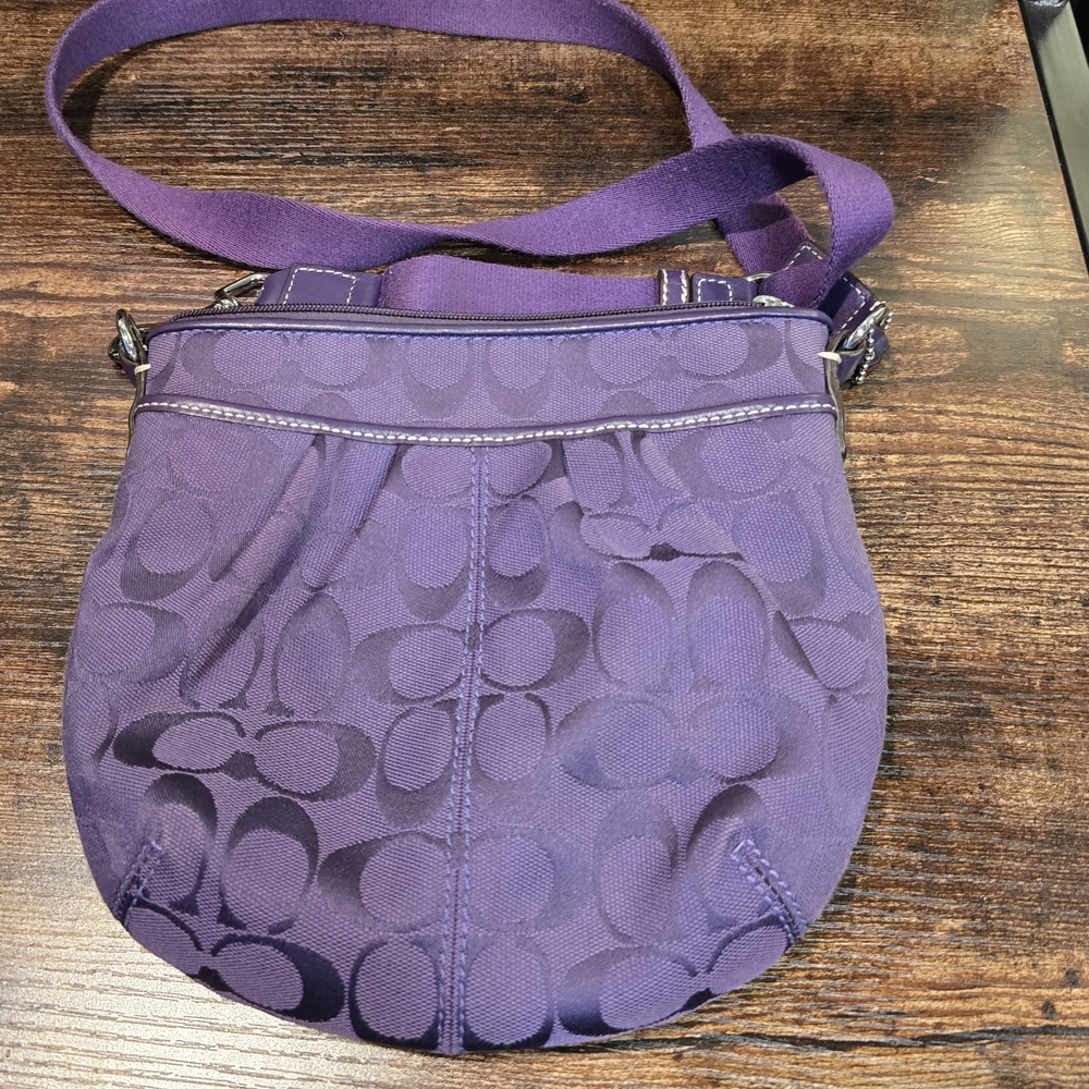 Coach Purple Crossbody Bag with Signature Monogram